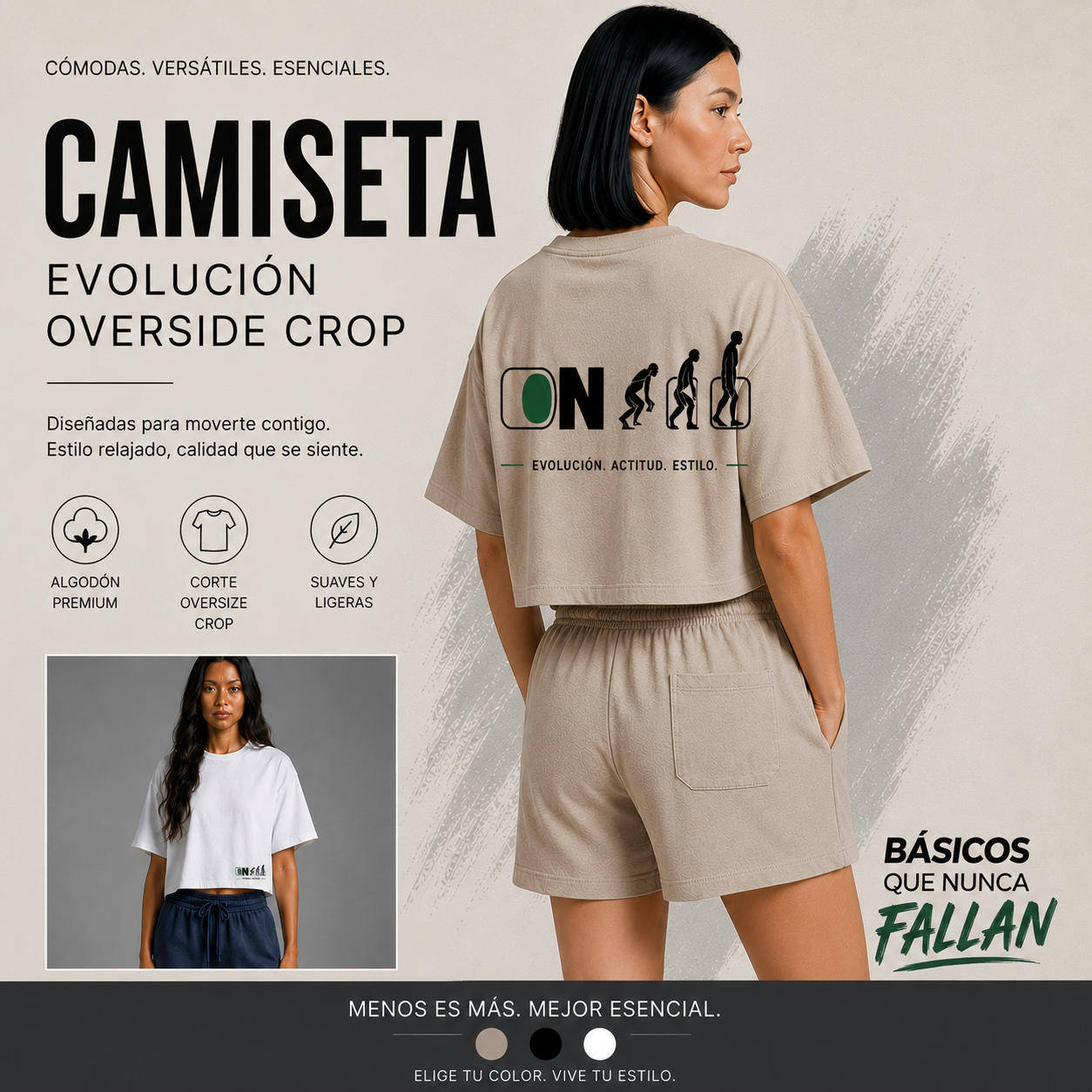 CAMISETA EVOLUCIÓN OVERSIDE CROP